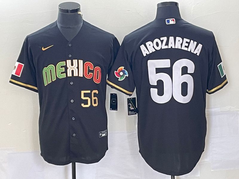 Men 2023 World Cub Mexico #56 Arozarena Black Nike MLB Jersey5->more jerseys->MLB Jersey
